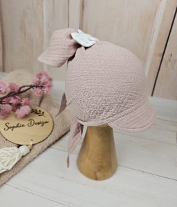 Muślinowa chusta na głowę, letnia czapka -brudny róż