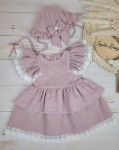 Muślinowa sukienka dla dziewczynki "Gabi"  wrzosowy róż 