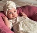 Turbanik na chrzest święty dla dziewczynki. Czapeczka do chrztu.