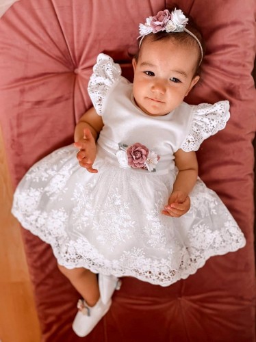 sukienka Oliwia na chrzest święty dla dziewczynki