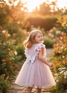 Tiulowa sukienka dla dziewczynki "Amelia" róż.