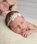 Opaska bezuciskowa Flower Pearl Beż  