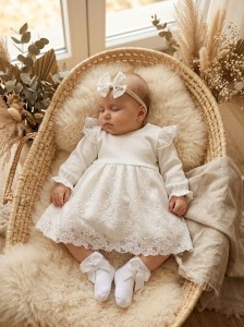 Sukienka biała do Chrztu "Laura" 