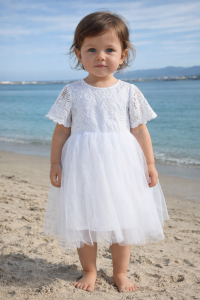Koronkowa sukienka dla dziewczynki Sandra biała