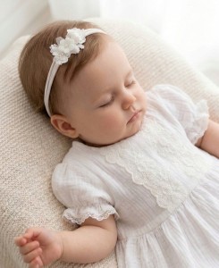 Opaska bezuciskowa Flower Pearl White 
