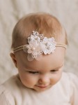 Opaska niemowlęca Flower Pearl Beige